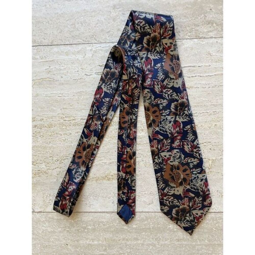MASTER-MAN Tie Mens Floral‎ Handmade Vtg